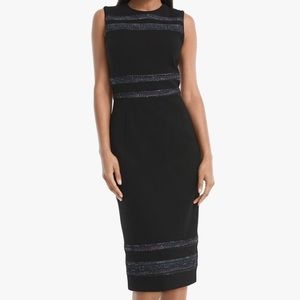 White House Black Market black tweed sheath dress